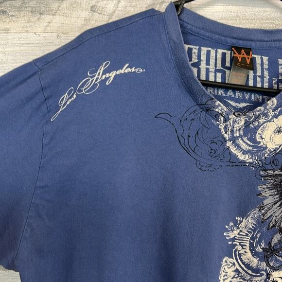 Amerikan Vintage Skater Y2K V-Neck Tee T-Shirt Men’s XL - Picture 3 of 6